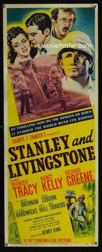 f561 STANLEY & LIVINGSTONE insert movie poster '39 Spencer Tracy