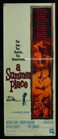 f570 SUMMER PLACE insert movie poster '59 Sandra Dee, Troy Donahue