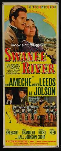 f573 SWANEE RIVER insert movie poster '39 Ameche, blackface Al Jolson