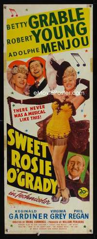 f575 SWEET ROSIE O'GRADY insert movie poster '43 Betty Grable, Young
