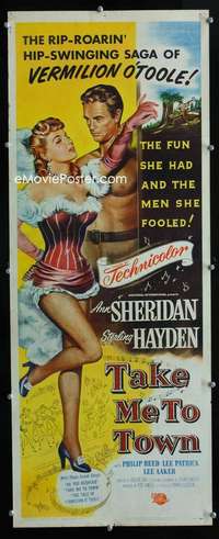 f577 TAKE ME TO TOWN insert movie poster '53 sexy Ann Sheridan, Hayden