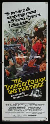 f578 TAKING OF PELHAM ONE TWO THREE insert movie poster '74 Kunstler