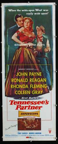 f585 TENNESSEE'S PARTNER insert movie poster '81 Ronald Reagan