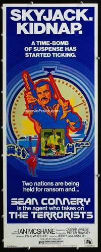 f588 TERRORISTS insert movie poster '75 Sean Connery, Tanenbaum art!