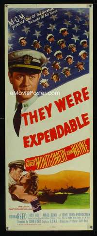 f593 THEY WERE EXPENDABLE insert movie poster '45 John Wayne, Ford