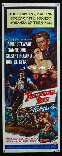 f601 THUNDER BAY insert movie poster '53 Anthony Mann, James Stewart