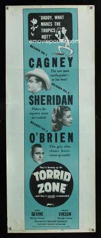 f610 TORRID ZONE insert movie poster R57 James Cagney, Ann Sheridan