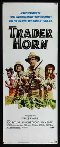 f613 TRADER HORN insert movie poster '73 Rod Taylor, Anne Heywood