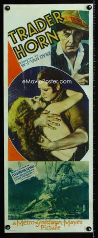 f002 TRADER HORN insert movie poster '31 W.S. Van Dyke,Edwina Booth