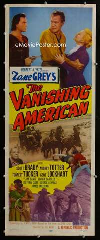 f625 VANISHING AMERICAN insert movie poster '55 Zane Grey, Navajo!
