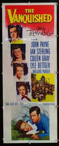 f626 VANQUISHED insert movie poster '53 John Payne, Jan Sterling