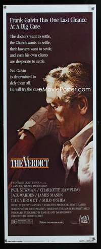 f627 VERDICT insert movie poster '82 lawyer Paul Newman, David Mamet