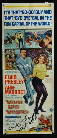 f632 VIVA LAS VEGAS insert movie poster '64 Elvis Presley, Ann-Margret