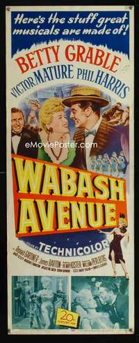 f635 WABASH AVENUE insert movie poster '50 Betty Grable, Mature