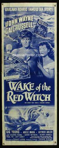f636 WAKE OF THE RED WITCH insert movie poster R54 John Wayne, Russell