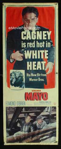 f658 WHITE HEAT insert movie poster '49 James Cagney, Virginia Mayo