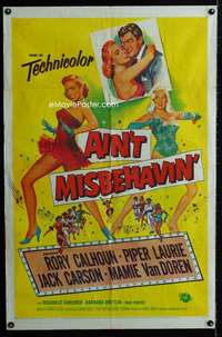 h037 AIN'T MISBEHAVIN' one-sheet movie poster '55 Piper Laurie, Van Doren