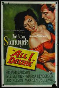 h042 ALL I DESIRE one-sheet movie poster '53 Barbara Stanwyck, Douglas Sirk