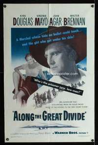 h045 ALONG THE GREAT DIVIDE one-sheet movie poster '51 Kirk Douglas, Mayo