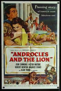 h049 ANDROCLES & THE LION one-sheet movie poster '52 Jean Simmons