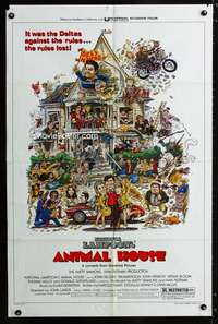 h052 ANIMAL HOUSE style B one-sheet movie poster '78 John Belushi, Landis