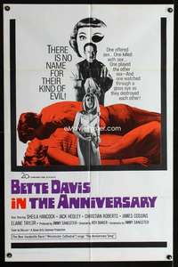 h053 ANNIVERSARY one-sheet movie poster '67 Bette Davis, horror comedy!