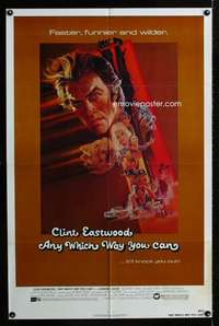 h054 ANY WHICH WAY YOU CAN one-sheet movie poster '80 Eastwood, Bob Peak