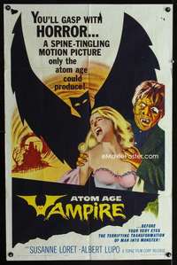 h058 ATOM AGE VAMPIRE one-sheet movie poster '63 terrifying man monster!