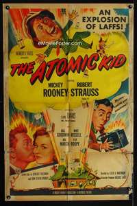 h059 ATOMIC KID one-sheet movie poster '55 Mickey Rooney, Robert Strauss