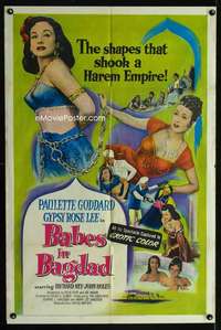 h061 BABES IN BAGDAD one-sheet movie poster '52 Goddard, Gypsy Rose Lee