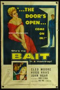 h071 BAIT one-sheet movie poster '54 sexy bad girl Cleo Moore image!
