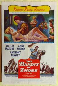 h072 BANDIT OF ZHOBE one-sheet movie poster '59 Victor Mature, Anne Aubrey