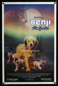 h077 BENJI THE HUNTED one-sheet movie poster '87 Disney Border Terrier!