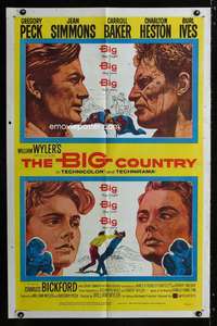 h080 BIG COUNTRY one-sheet movie poster '58 William Wyler western classic!