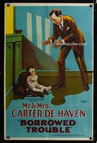 h093 BORROWED TROUBLE one-sheet movie poster '23 Mr & Mrs Carter DeHaven
