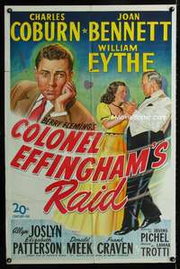 h123 COLONEL EFFINGHAM'S RAID one-sheet movie poster '45 Charles Coburn