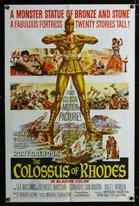 h124 COLOSSUS OF RHODES one-sheet movie poster '61 Sergio Leone, Greek!