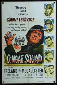 h125 COMBAT SQUAD one-sheet movie poster '53 John Ireland, Korean War!