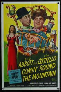 h128 COMIN' ROUND THE MOUNTAIN one-sheet movie poster '51Abbott&Costello
