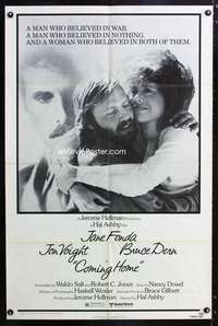 h129 COMING HOME one-sheet movie poster '78 Jane Fonda, Jon Voight