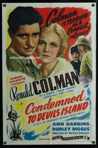 h132 CONDEMNED one-sheet movie poster R46 Ronald Colman, Ann Harding