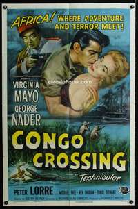 h133 CONGO CROSSING one-sheet movie poster '56 Virginia Mayo, Peter Lorre