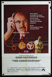 h135 CONVERSATION one-sheet movie poster '74 Gene Hackman, Francis Coppola