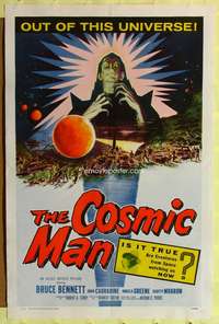 h139 COSMIC MAN one-sheet movie poster '59 wild creatures from space!