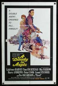 h149 DANDY IN ASPIC one-sheet movie poster '68 Laurence Harvey, Mia Farrow