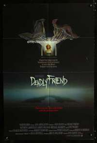 h153 DEADLY FRIEND advanced one-sheet movie poster '86 Wes Craven, Swanson