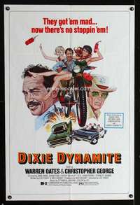 h165 DIXIE DYNAMITE one-sheet movie poster '76 Warren Oates on chopper!
