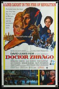 h168 DOCTOR ZHIVAGO one-sheet movie poster '65 David Lean English epic!
