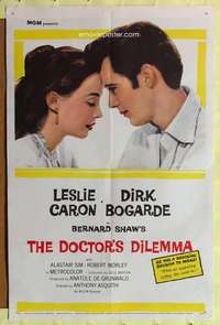 h169 DOCTOR'S DILEMMA one-sheet movie poster '59 Leslie Caron, Dirk Bogarde