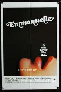 h181 EMMANUELLE one-sheet movie poster '75 very sexy Sylvia Kristel lips!